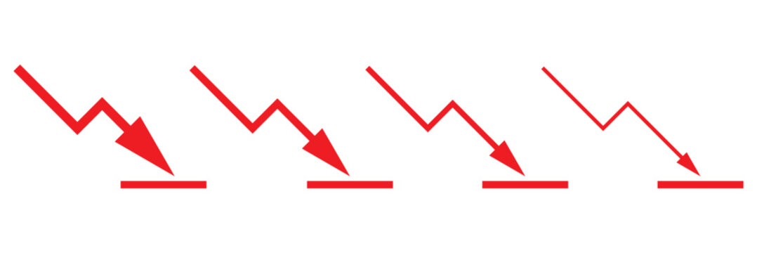 Arrow trend-down icon vector collection, illustration logo template in trendy thin line editable strokes style.