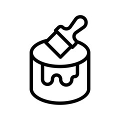 Paint Can and Brush Line Icon