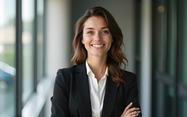 Portrait of a young attractive business woman. High quality