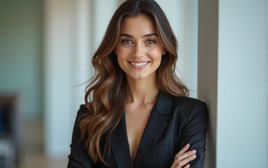 Portrait of a young attractive business woman. High quality
