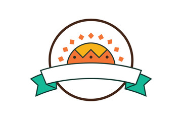 Fototapeta premium Minimalist taco with aztec ribbon in circle design