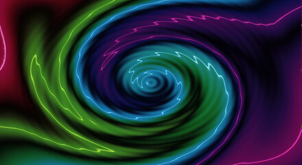 Neon Swirl Abstract Background with Electric Colors