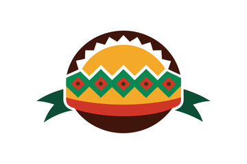 Decorative taco with native american style zigzag ribbon design