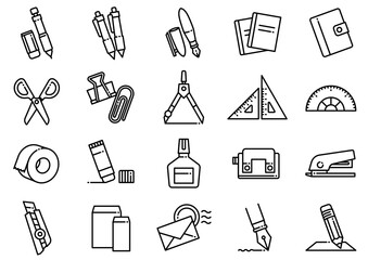 文房具アイコン01　Stationery icons