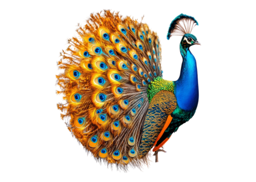 Vibrant Peacock Displaying Its Stunning Feather Fan in Nature