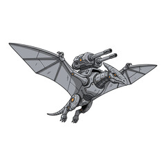 Mecha Pterosaur with Battle Armor illustration © Aryasakti