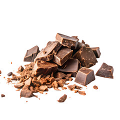 Fototapeta premium Chocolate chunks for baking kitchen food isolated on transparent background