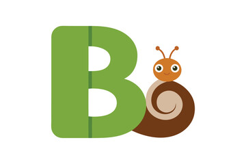 Letter b with snail illustration