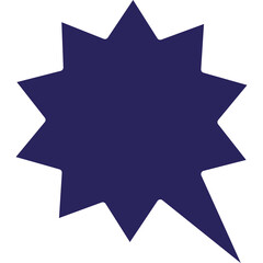 Deep Blue Jagged Starburst Speech Bubble With Transparent Background Symbolizing Expression And Communication