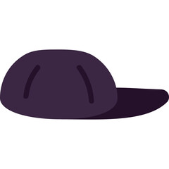Dark Purple Baseball Cap With A Flat Brim And Curved Top For Casual Wear And Sports Occasions Isolated On A White Background