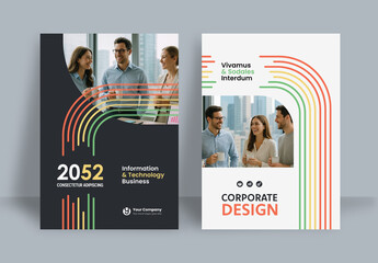 Business Report Cover Template – Colorful Geometric Layout (A4) 
