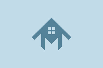 letter M home minimalist logo