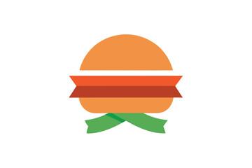 Minimalist burger with japanese shibori ribbon illustration