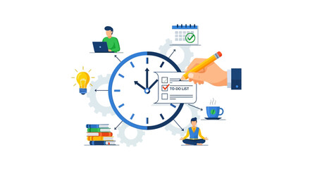 Time management and scheduling concept Plan, organize, and accomplish tasks efficiently
