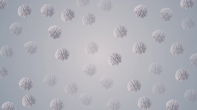 Animated background pattern for a brain tumor awareness event features a subtle, gentle movement of floating gray ribbons and stylized, abstract neural networks.