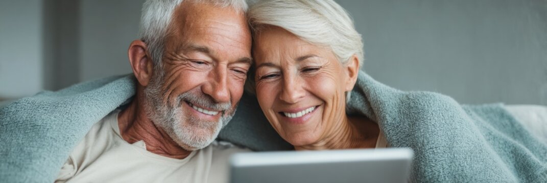 Authentic Senior Couple Telemedicine Monitoring Premium Quality Wellness Content for Healthcare Marketing and Advertising