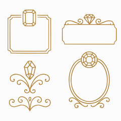 宝石モチーフの装飾フレームセット