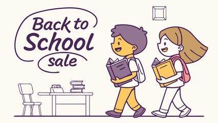 Two smiling students carrying books for back to school sale