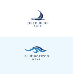Ocean Wave and Bird Emblem — Modern Seaside Crest for Hotels, Yacht Clubs, and Travel Agencies