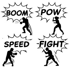 Comic book style superhero fight with boom pow speed fight © Adori