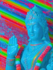 Obraz premium Authentic Durga Puja Celebration High-Quality Goddess Statue for Spiritual Advertising and Modern Cultural Marketing Content