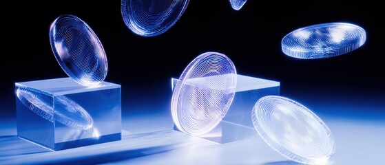 Dynamic Cryptocurrency Coins in Motion Modern Digital Asset Concept for Fintech Marketing and Professional Advertising Content