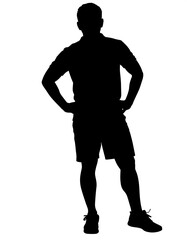 Fototapeta premium Silhouette of a man in casual clothes