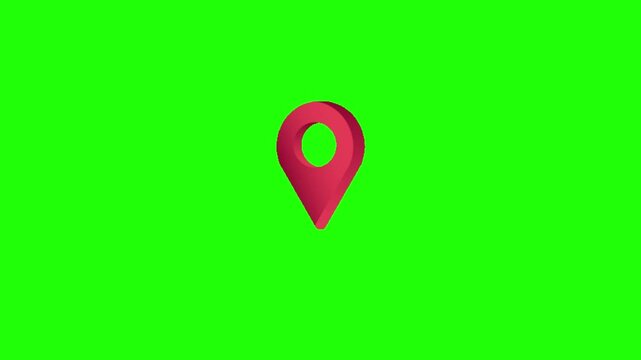 Red map location pin bouncing pointing the location, red location pin drop, Map marker icon for GPS and navigation isolated on transparent background.