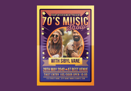 70's Music Show Poster Flyer