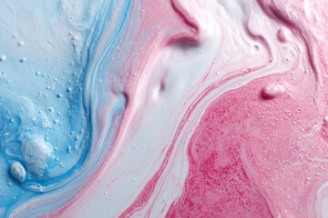 Obraz premium Aesthetic dreamy wallpaper with pink and blue cotton candy swirls