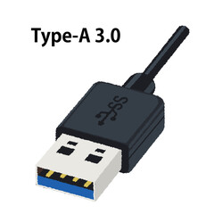 USBケーブル（Type-A 3.0）のイラスト