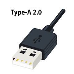 USBケーブル（Type-A 2.0）のイラスト