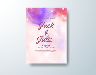 Watercolor wedding invitation card