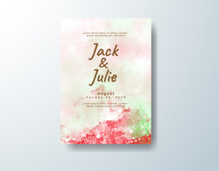 Watercolor wedding invitation card