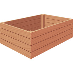 Empty Wooden Crate Container Object With A Transparent Background And A Wood Grain Texture