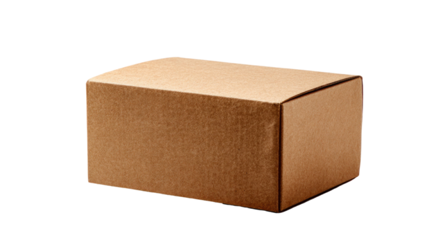 Brown cardboard shipping package isolated on a white background
