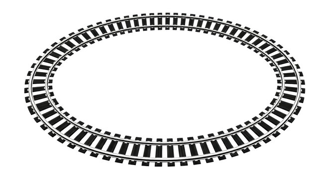 Circular railroad track illustration for endless possibilities and transportation concepts in your design