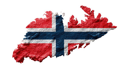 Waving national flags of Norway on a white background, representing patriotic country symbols-