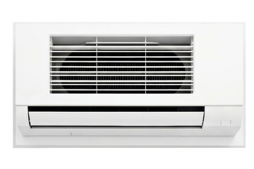 White wall mounted ductless mini split air conditioner unit on a transparent background