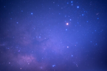 Fototapeta premium Night sky space background, Starry universe in dark blue sky, Milky way galaxy with stardust field in deep universe