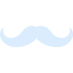Light Blue Mustache Prop on White Background for Festive Occasions and Photo Booth Fun