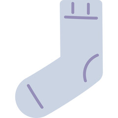 Light Blue Sock With Purple Lines On A Transparent Background Simple Line Art Style
