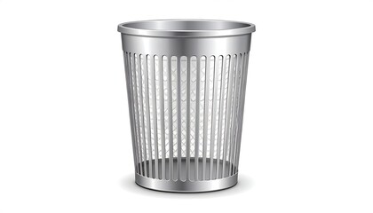Silver trash can with perforated sides