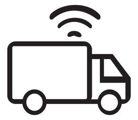 Smart logistics truck wifi car internet. Vector illustration.