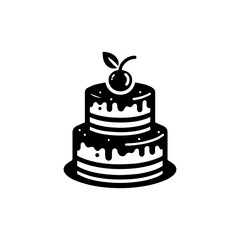 Black and White Cake Icon