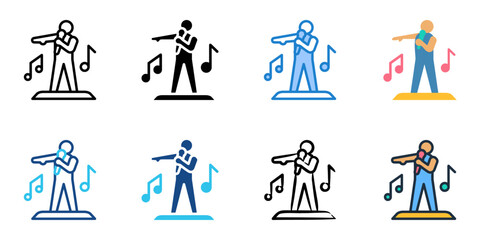Halftime show icon set multiple style collection 
