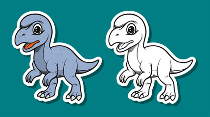 Cute Blue Tyrannosaurus Rex Dinosaur Cartoon Illustration