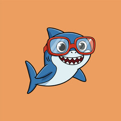 A cute cartoon vector illustration of a funny owl character with big eyes, happy face, and cool glasses is a great design