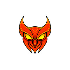 owl head logo mascot illustration