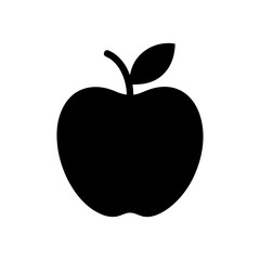 Simple apple silhouette clean fruit design healthy food minimal vector with white background